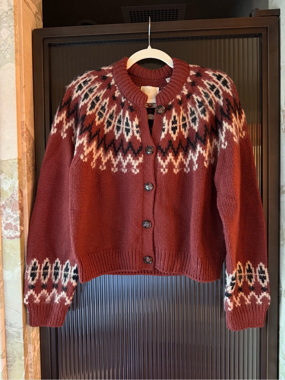 Doen - Clarke Cardigan, Burgandy Size Large